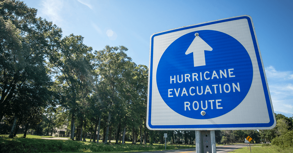 Hurricane Evacuation Route in Louisiana