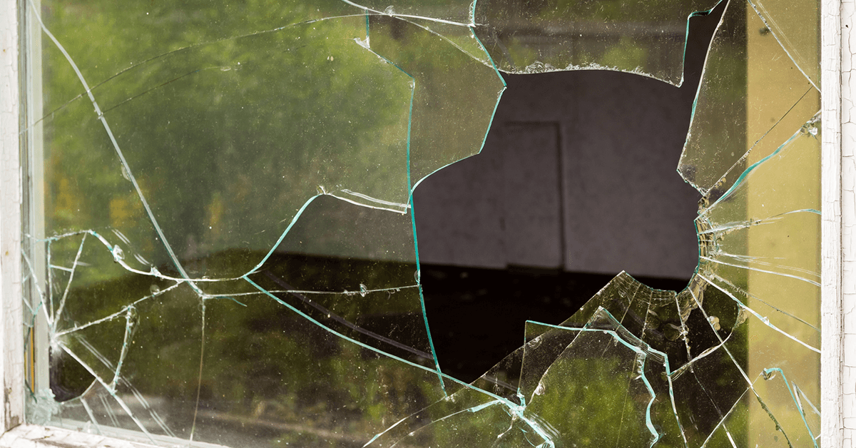 damaged window